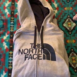 Gray North Face Men’s zip up hoodie XXL